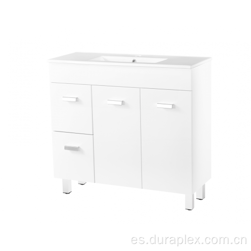 Conjunto de gabinete de baño blanco de alto brillo muebles de baño